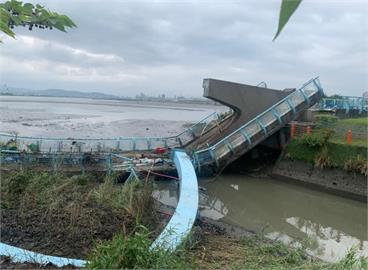 快新聞／畫面曝！新北五股爆工安意外　施工中橋梁斷裂倒塌3工人受傷