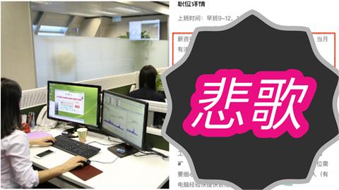 中國職場悲歌「辦公室文書」月薪17K！廁所免錢「當福利條件」網傻眼