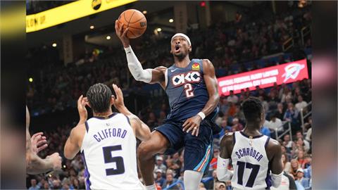 NBA(影)/衛冕軍展現強大實力!SGA狂砍33分雷霆大勝國王拿下七連勝