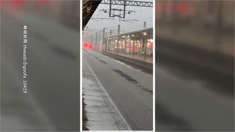 水漫鐵軌！暴雨淹台南車站軌道　永康到保安一度停駛