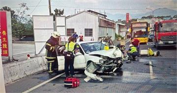 埔里國慶慘劇！白車擦撞重機翻車　男駕駛不幸身亡
