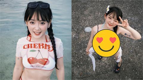 籃球女神綠島脫了！比基尼布料超小件「水球大外露」多視角激辣照曝光