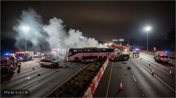 美國維吉尼亞州遊覽車連環撞!火燒車慘劇釀5死40餘傷