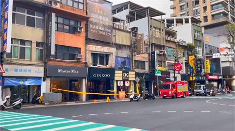 快新聞／頂不住地震？永和「民宅外牆招牌」位移歪斜　警消急到場拉封鎖線