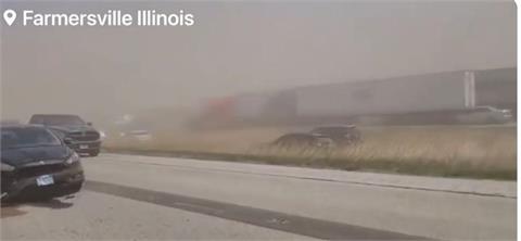 快新聞／美沙塵暴侵襲！　伊利諾州公路「超過100輛車追撞」釀36人傷亡