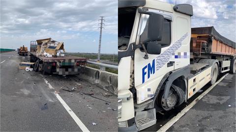 快新聞／悚！台84砂石車追撞拖板車　駕駛噴飛摔落橋面傷重不治
