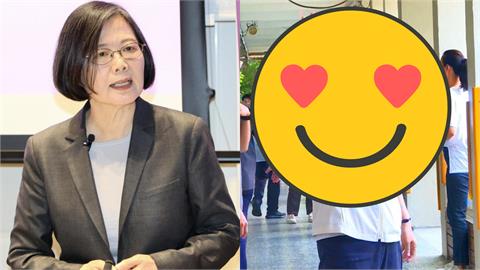 蔡英文剛睡醒「呆毛炸出」衝投票！沒排聯訪遭堵麥「1反應」網笑：對照組欸