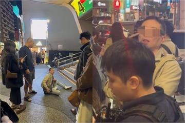 中山站鬧區變態男「連抓6女屁股」 遭光頭正義哥壓制畫面曝光