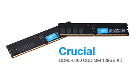 Crucial 大容量 JEDEC 新品 128GB Kit (64GBx2) DDR5–6400 CUDIMM