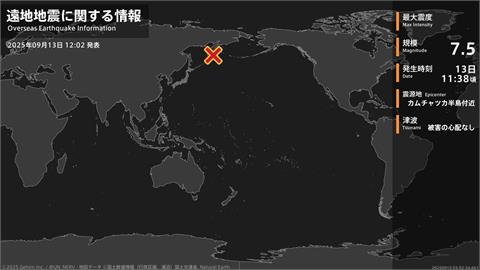 快新聞／海嘯警報！堪察加半島連續發生7.7、7.5強震　氣象署籲提高警覺