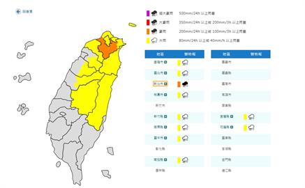 雨勢再升級！氣象署加碼對新北市21行政區發布豪雨特報　將持續到今晚11點