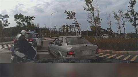 警匪追逐！男車牌註銷遭盤查　載女兒還拒檢撞警