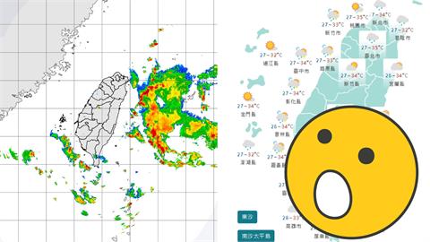 日南方低壓「這時離台最近」水氣增！鄭明典PO雷達回波圖曝：少見不穩定