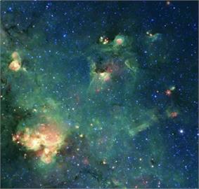 NASA拍到神似哥吉拉星雲　「怪物恆星形成區」紅外光照曝光！