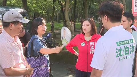 沈伯洋碧湖掃街遇民眾陳情　阿姨一旁搧風網喊「好有愛」