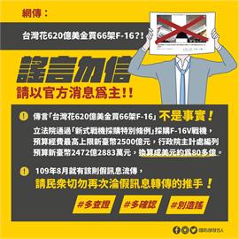 網傳台灣用620億美金買66架F-16　國防部打臉：不是事實！前年就有這假訊息了