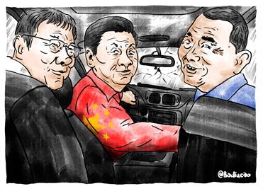 中國流亡藝術家畫「在倒車路上」暗酸習侯柯　網笑：一路奔向死亡谷