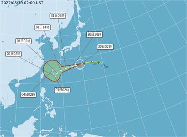 快新聞／颱風「軒嵐諾」持續增強恐轉強颱　1張圖看大迴轉路徑