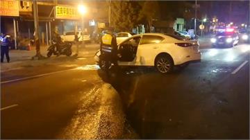 酒駕撞分隔島飛對向車道 駕駛毫髮無傷