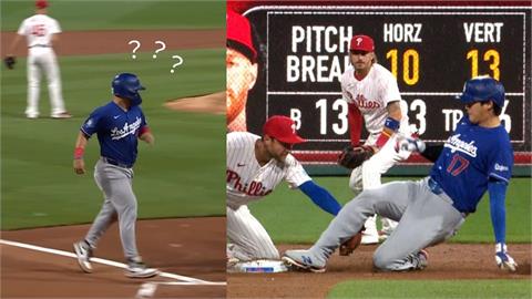 MLB(影)／在場上追星？菜鳥捕手「太專心看大谷衝壘」出局後才踩本壘得分不算