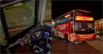 國光客運「桃機發車秒撞牆」！擋風玻璃全碎裂　釀31人傷