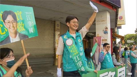 拚2024立委！江肇國「戰」路口　特別訂製巨型關東旗　成拜票利器