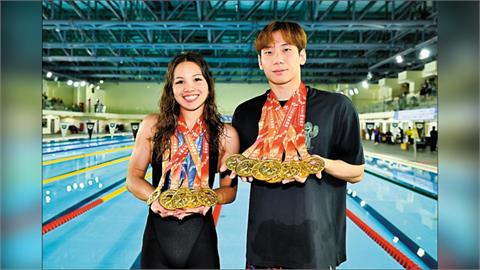 全運會／有夠狂！台灣混血女泳將獨攬「10金」平紀錄！「蝶王」王冠閎8金入袋