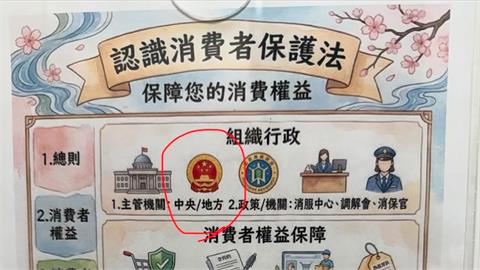 台中出事了？這處驚見「中央變中國國徽」超扯畫面曝光　全網炸鍋：已經中國化了？