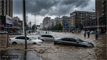 強颱巴威肆虐中國北方！河北遼寧暴雨成災「馬路變運河」