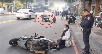 高雄男低頭滑手機煞不及！　86歲嬤慘被撞飛路中央躺不起