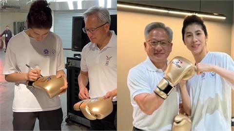 快新聞／黃仁勳變迷弟！　世壯運和台灣拳后林郁婷「要簽名」畫面曝光