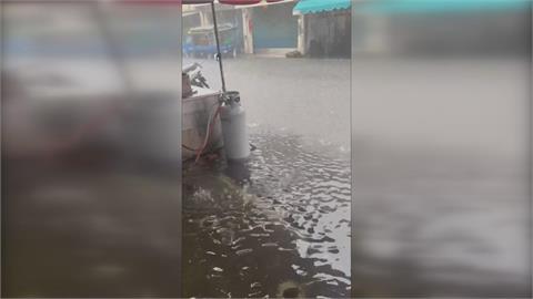 屏東再降大雨! 新園.潮州大淹水水溝再成湧泉