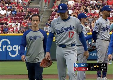 MLB(影)／大谷翔平「大丈夫」！羅伯茲：下星期可繼續在主場先發