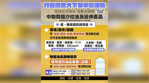 快新聞／買到「致癌沙拉油」怎麼辦？經濟部祭出2退貨管道　詳細資訊一次看