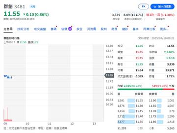 群創光電公告2025年6月自結合併營收新台幣185億元