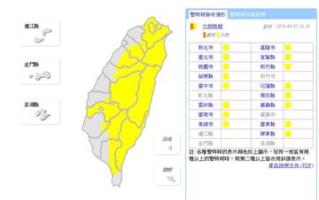午後對流旺盛 全台16縣市大雨特報 