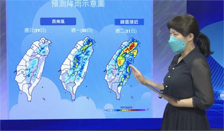 快新聞／今中南部「高溫飆35度」　週二鋒面接近北台灣再迎雨彈