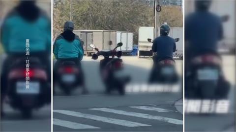 又出現時間管理大師！　女騎士車停待轉格「趁紅燈買水果」