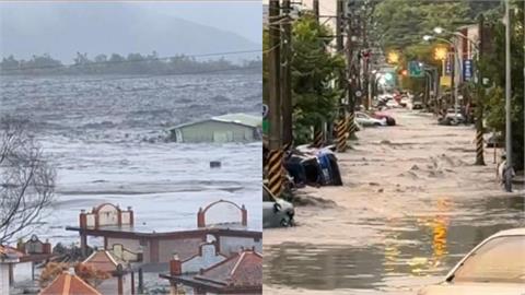 花蓮堰塞湖溢流「光復鄉一片汪洋」！粉專揭「驚人水量」：半個石門水庫