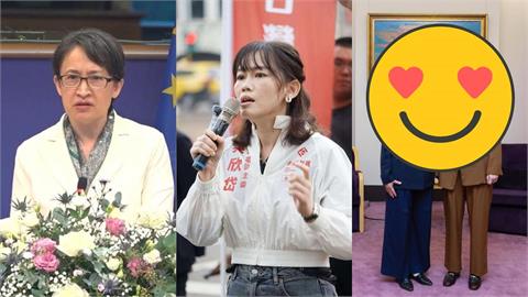 蕭美琴「1暖言」秒感動吳欣岱 網見「超萌身高差」全歪樓:這麼高!