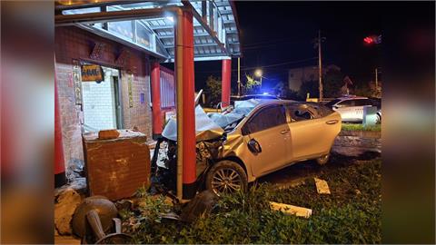 花蓮男酒駕撞毀神明的家　土地公廟被衝撞四分五裂
