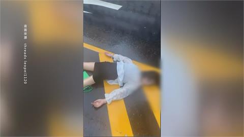 雨天自摔? 台中女臉朝下趴臥馬路 民眾嚇壞:以為命案