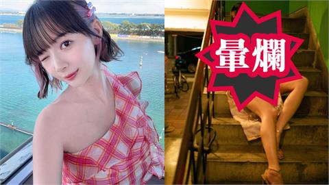 台灣樓梯間「高衩旗袍正妹」倒地不起！網一看竟是「日本麻將女神」急了：好棒…