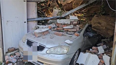 快新聞／基隆端午連假爆災情！土石崩落砸毀民宅、轎車　驚悚畫面曝光