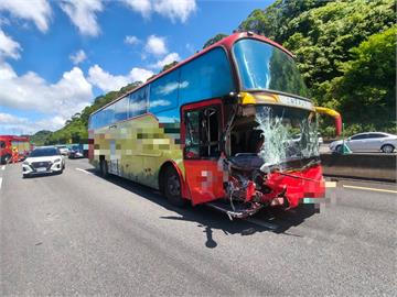 快新聞／國三汐止5車連環撞！　遊覽車追撞4車釀7傷送醫
