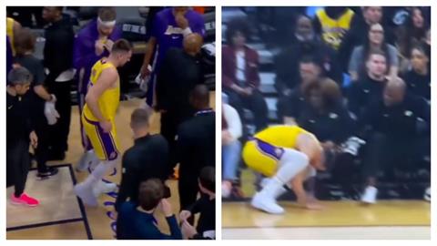 NBA(影)／湖人「東77」掉入「騎士主場陷阱」！腳踝扭傷退場接受治療