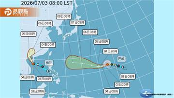 雙颱共舞！巴威最快今晚變強颱 影響台灣時間曝