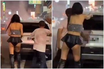 有片／回收鞭炮險釀火燒車　長靴辣妹急潑水救援！網暴動：人美心美