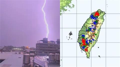 全台閃電「從南轟到北」如空戰！粉專PO圖全是訊號驚喊：天空爆炸中
