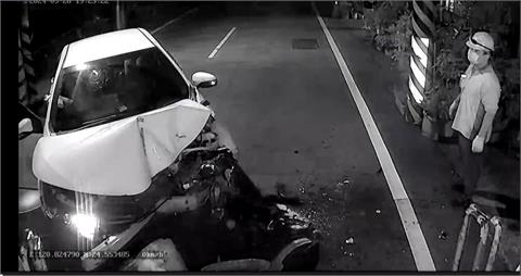 苗栗垃圾車執勤遭後車猛力追撞　清潔員「下車15秒」命大躲死神